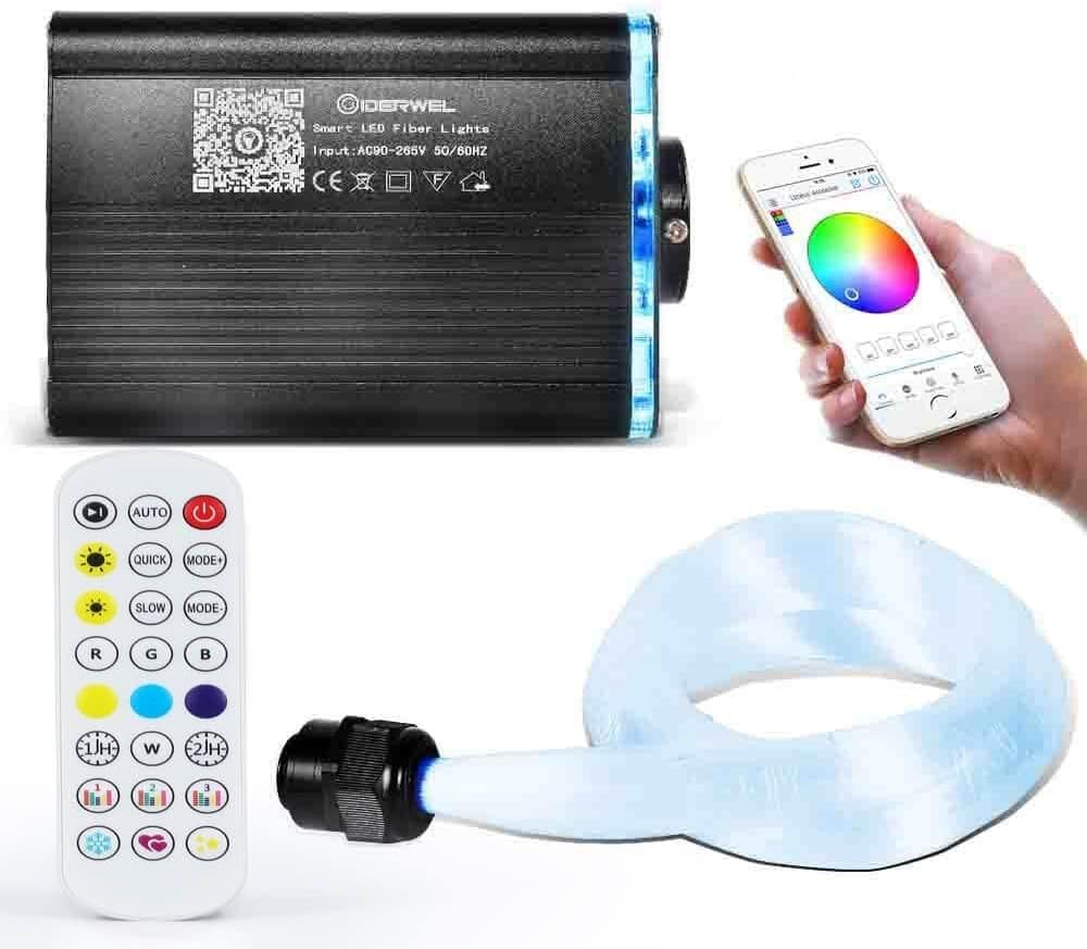Starlight Headliner Kit,RGBW Fiber Optic Light for Star Ceiling 200-strand * 6.5-foot fiber optic light kit