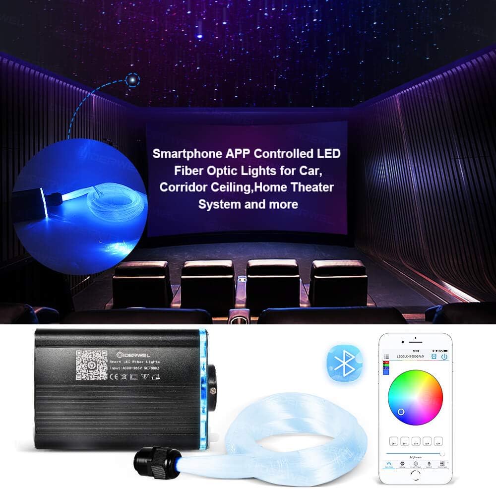 Starlight Headliner Kit,RGBW Fiber Optic Light for Star Ceiling 200-strand * 6.5-foot fiber optic light kit