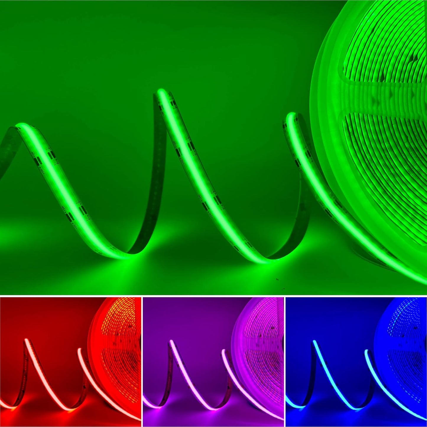 16 Million RGB Colors Changing 24V COB RGB LED Strip Light 32.8ft (10M) Only