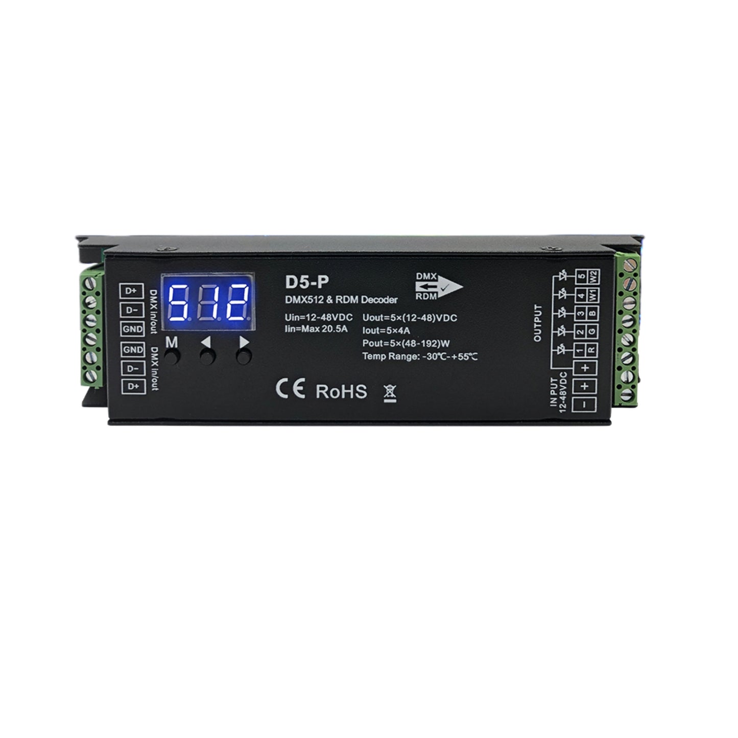 RGBWW 5 CH DMX Decoder with RDM function