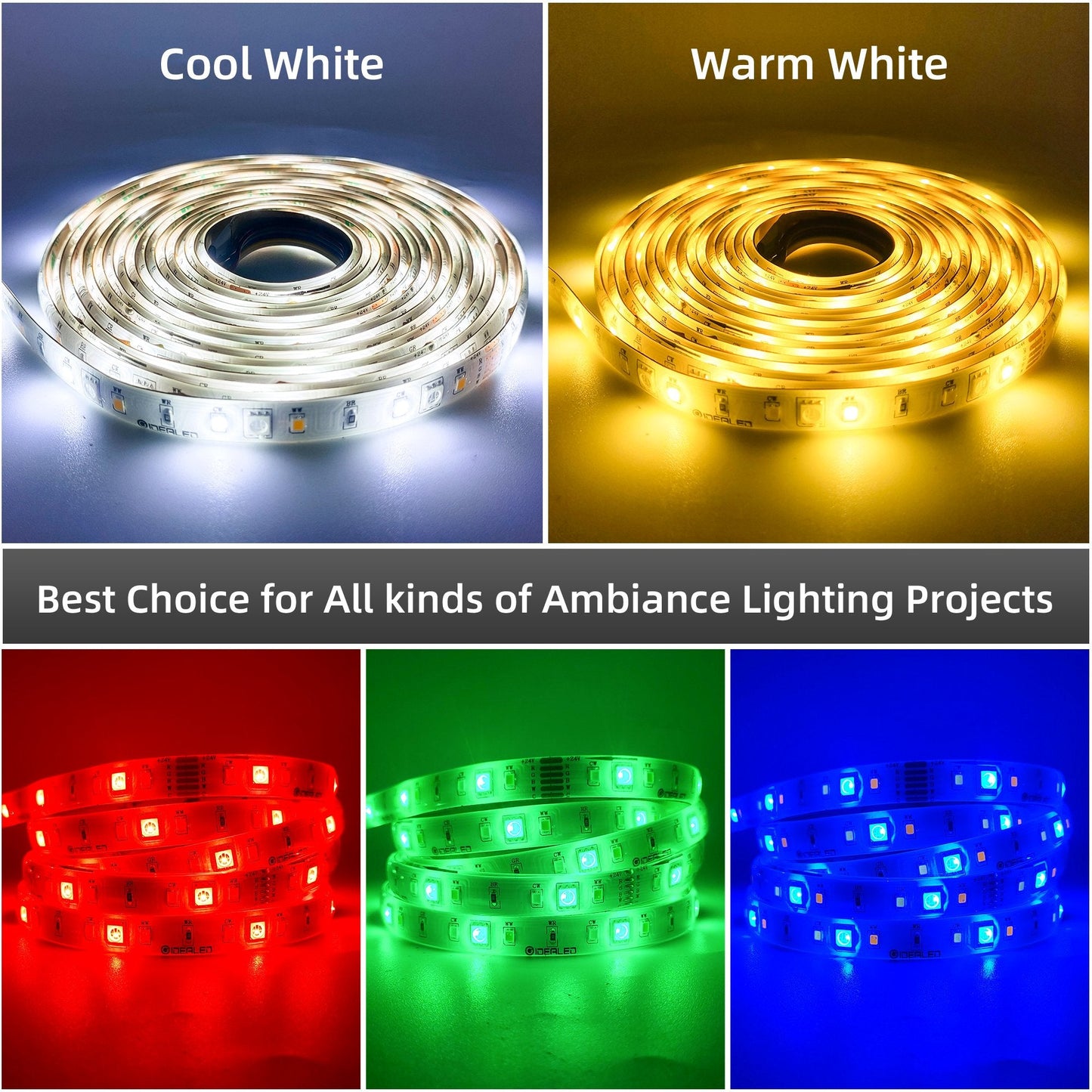 24V RGBCCT LED Strip Lights 10m (32.8ft ) only LED Strip RGBWW