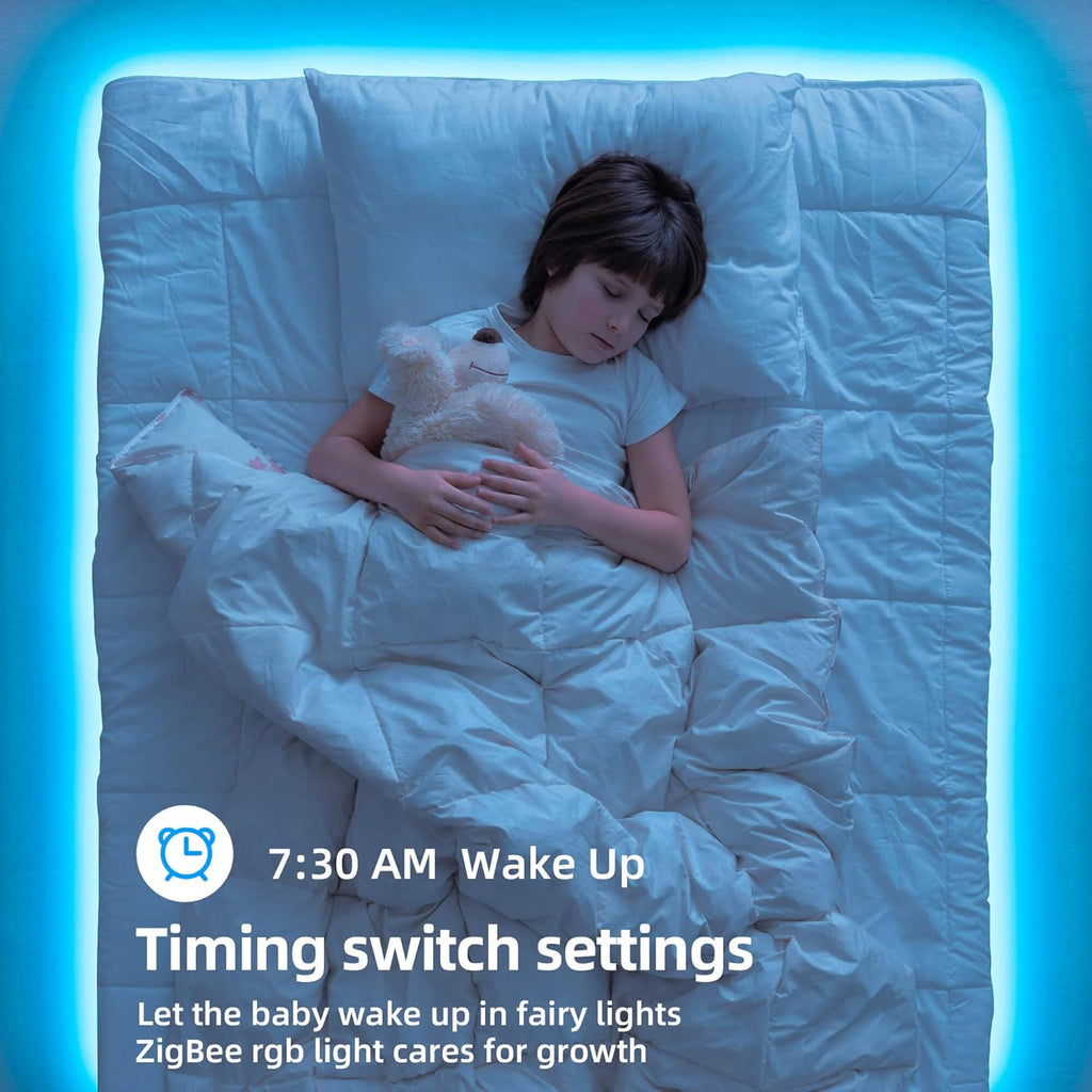 GIDEALED 65.6ft Smart Zigbee LED Strip Lights Kit with Zigbee 3.0 Controller, HUB Bridge Required, Work with Echo Plus Echo Studio Alexa Voice & APP Control RGB LED Lights for Bedroom Decoration