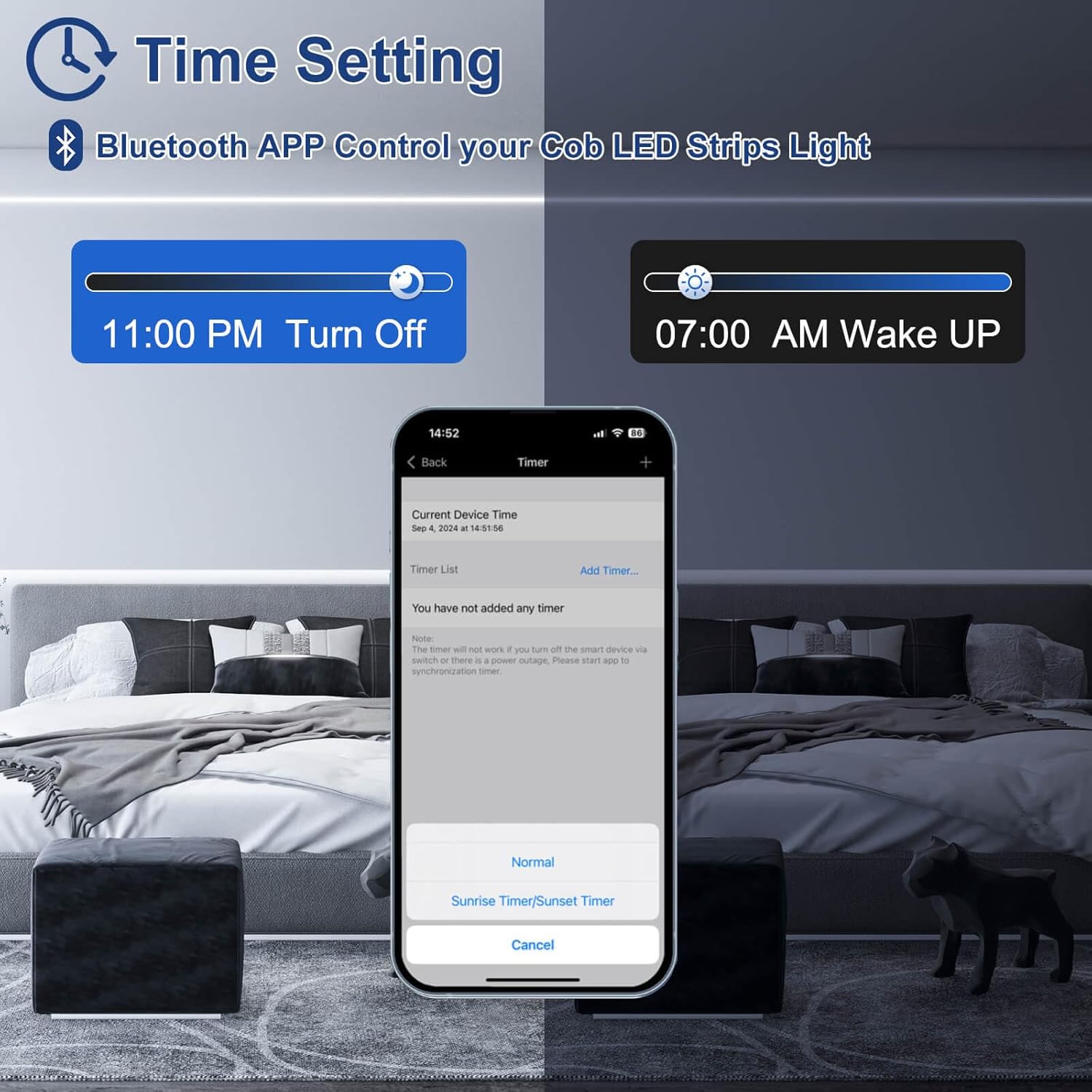 GIDEALED 26.2ft DC 24V COB LED Strip Lights Dimmable Kit,6000K Cool White Flexible LED Light Strip with RF Remote Control/Bluetooth APP Control for Bedroom/Kitchen Decoration