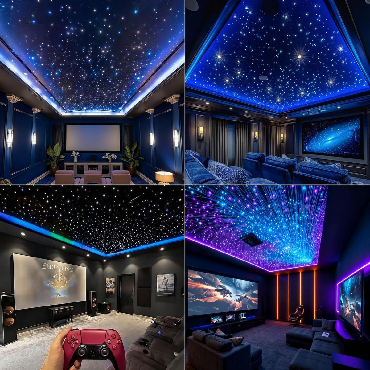 Twinkle Starry Sky Fibre Optic Light for Car/Home, Star Ceiling Lights Kit with App/Remote Control/Music Mode, RGBW Alternator and 300 Pieces x 0.75 mm x 2 m Fibre Optic Cable [Energy Class G]