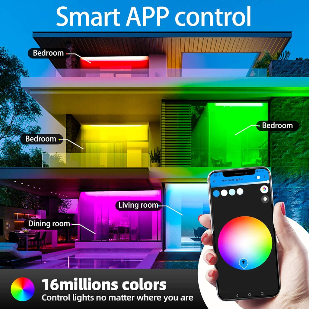 GIDEALED 65.6ft Smart Zigbee LED Strip Lights Kit with Zigbee 3.0 Controller, HUB Bridge Required, Work with Echo Plus Echo Studio Alexa Voice & APP Control RGB LED Lights for Bedroom Decoration